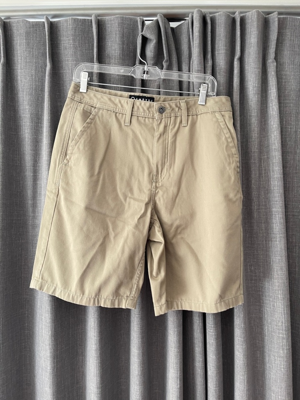 Empyre Men's Tan Flat Front Cotton Shorts